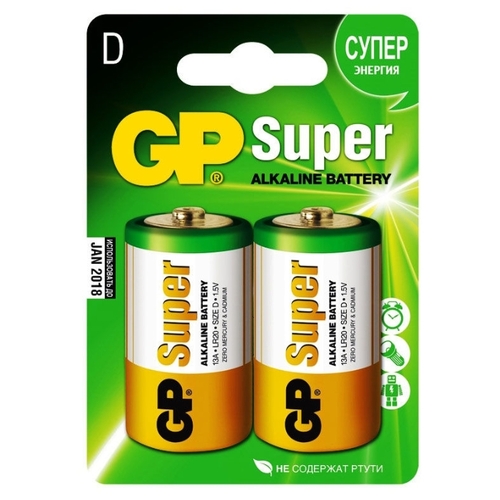 Элемент питания GP Super Alkaline 13A LR20 D (2шт)