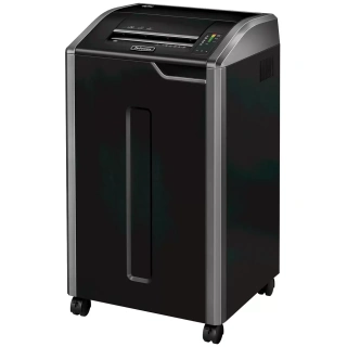 Шредер Fellowes 425i Загрузка 40 листов, тип резки: продольная, размер резки:5,8мм (DIN P-2), ширина гнезда подачи:305мм, емкость корзины: 121 литра, Мощность 1400Вт