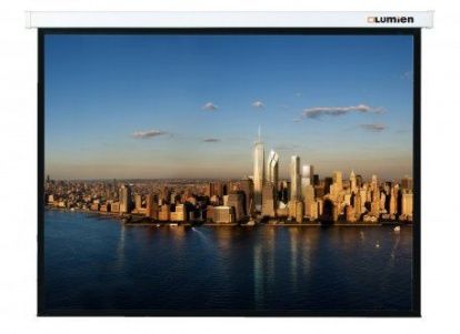 Настенный экран Lumien [Master Picture CSR] 172x213см (раб.область 127х203 см) (93") MW FiberGlassчерн. кайма по периметру, верх.кайма 40 см, механизм плавного возврата, возможность потолочн./настенного крепления (белый корпус) 16:10
